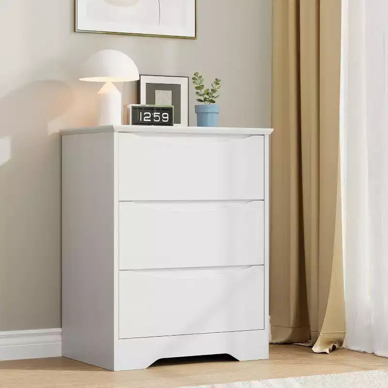 Commode en bois avec tiroirs, Armoire moderne haute avec rangement profond, Grande commode avec plateau large, pour Chambre, Salon, Bureau