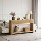 Console de table GDFStudio Kensley en bois de 70 po avec 3 tiroirs