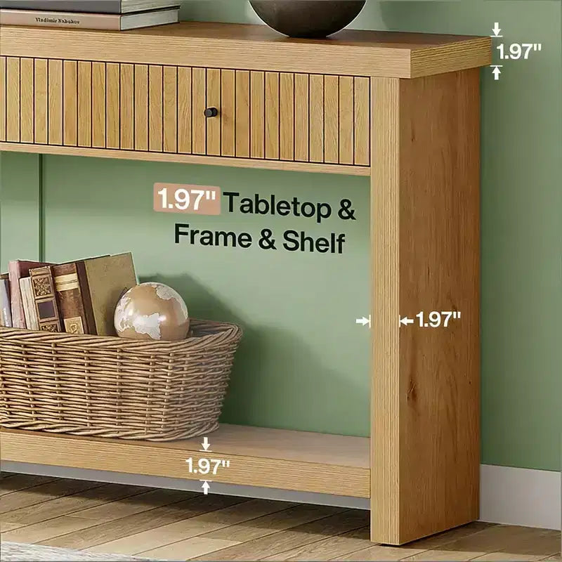 Console de table GDFStudio Kensley en bois de 70 po avec 3 tiroirs