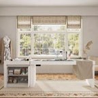 Famapy 110Bureau Debout Électrique Surdimensionné, Réglage de la Hauteur à 3 Mémoires, Table Multifonction Blanche pour Bureau à Domicile et Salle à Manger