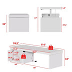 Famapy 110Bureau Debout Électrique Surdimensionné, Réglage de la Hauteur à 3 Mémoires, Table Multifonction Blanche pour Bureau à Domicile et Salle à Manger