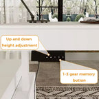 Famapy 110Bureau Debout Électrique Surdimensionné, Réglage de la Hauteur à 3 Mémoires, Table Multifonction Blanche pour Bureau à Domicile et Salle à Manger