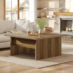 Table basse carrée Lantine, table basse de salon de style rustique, marron rustique, 100 cm