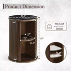 Table d'appoint circulaire en marbre artificiel avec espace de rangement, table de chevet moderne médiévale, adaptée aux chambres et salons - Morden Fort