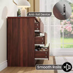 Commode de chambre à 9 tiroirs de 59 po de large avec motif ondulé, meuble TV de rangement en bois pour salon, couloir