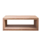 Table basse rectangulaire GDFStudio Hawthorne de 47,6 pouces avec garniture perlée et étagère de rangement ouverte