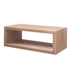 Table basse rectangulaire GDFStudio Hawthorne de 47,6 pouces avec garniture perlée et étagère de rangement ouverte