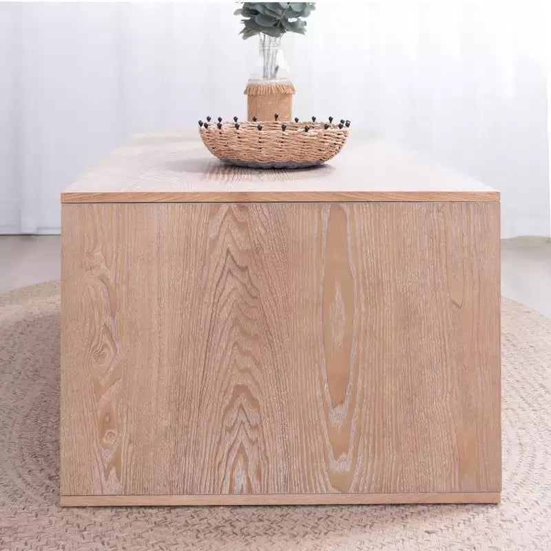Table basse rectangulaire GDFStudio Hawthorne de 47,6 pouces avec garniture perlée et étagère de rangement ouverte