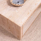 Table basse rectangulaire GDFStudio Hawthorne de 47,6 pouces avec garniture perlée et étagère de rangement ouverte