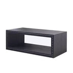 Table basse rectangulaire GDFStudio Hawthorne de 47,6 pouces avec garniture perlée et étagère de rangement ouverte