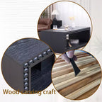 Table basse rectangulaire GDFStudio Hawthorne de 47,6 pouces avec garniture perlée et étagère de rangement ouverte