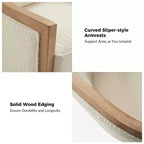 Fauteuil en rotin et bois massif Gordon Farmhouse avec bordure en bois massif, lot de 2 | ART OF LIVING DESIGNS-IVORY