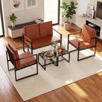 Tables d'appoint carrées Costway, lot de 2 tables basses en métal avec plateau à lattes, noires