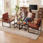 Tables d'appoint carrées Costway, lot de 2 tables basses en métal avec plateau à lattes, noires