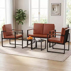 Tables d'appoint carrées Costway, lot de 2 tables basses en métal avec plateau à lattes, noires