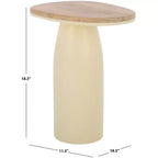 Table d'appoint en bois et laque Veronica - SFV5787 - Naturel/Blanc - Safavieh Couture