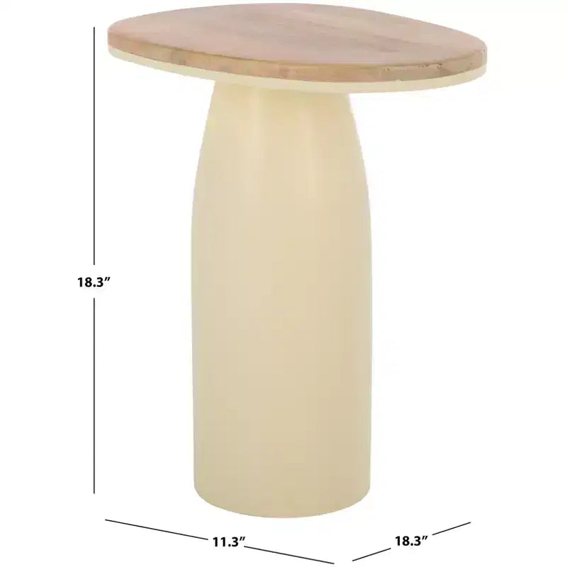 Table d'appoint en bois et laque Veronica - SFV5787 - Naturel/Blanc - Safavieh Couture