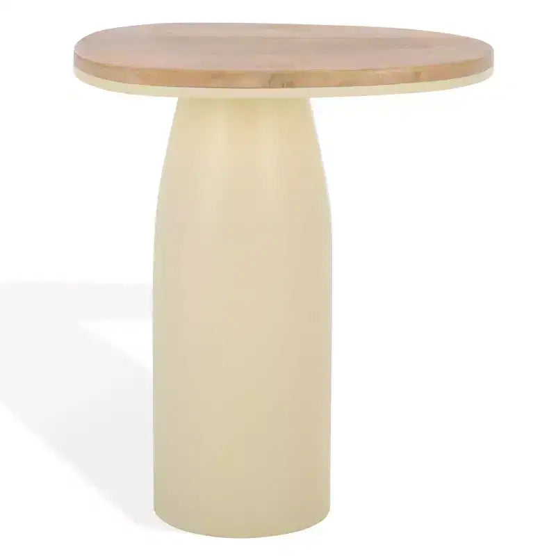 Table d'appoint en bois et laque Veronica - SFV5787 - Naturel/Blanc - Safavieh Couture