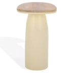 Table d'appoint en bois et laque Veronica - SFV5787 - Naturel/Blanc - Safavieh Couture