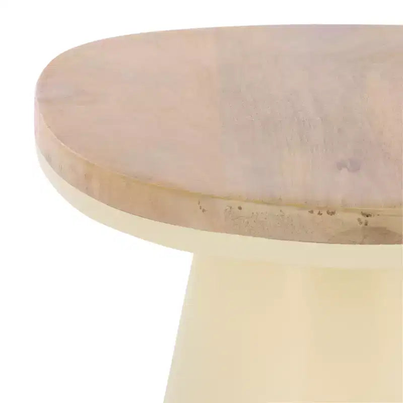Table d'appoint en bois et laque Veronica - SFV5787 - Naturel/Blanc - Safavieh Couture