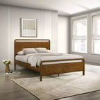 Lit plateforme en bois Roundhill Furniture Eldren, finition noyer