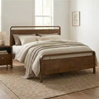Lit plateforme en bois Roundhill Furniture Eldren, finition noyer