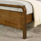 Lit plateforme en bois Roundhill Furniture Eldren, finition noyer