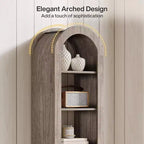 Librarie Lantine de 74,8 pouces de haut, étagère étroite ouverte à 6 niveaux et étagères d'exposition pour petits espaces, bureau à domicile, salon, grise