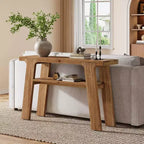 Table Console de Ferme en Bois Massif Lantine 47 avec Rangement à 2 Niveaux, idéale pour l'entrée, derrière le canapé, le salon, montage facile.