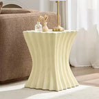 Table basse carrée/ovale, table de salon, table de canapé, table d'appoint, aucune assemblage nécessaire, beige - ModernLuxe