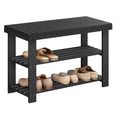 3-Tier Shoe Rack Bench, Bamboo Shoe Storage Organizer with Top Panel, Entryway Bench, Holds Up to 286 lb, 35.4 Inches Wide