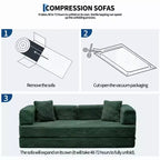 Canapé-lit de 205 cm, canapé-lit convertible 5 en 1, canapé-lit pliant en velours côtelé pour salon, chambre, appartement et dortoir