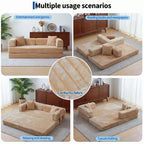 Canapé-lit de 205 cm, canapé-lit convertible 5 en 1, canapé-lit pliant en velours côtelé pour salon, chambre, appartement et dortoir
