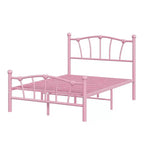 Cadre de lit simple en métal, cadres de lit simple pour filles, lit plateforme simple avec tête et pied de lit en forme de cœur, sommier tapissier non requis
