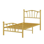 Cadre de lit simple en métal, cadres de lit simple pour filles, lit plateforme simple avec tête et pied de lit en forme de cœur, sommier tapissier non requis