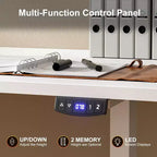 Bureau électrique debout en forme de L de 63 pouces, réglable en hauteur, de la position assise à la position debout, table d'ordinateur de coin réversible avec préréglages de mémoire, poste de travail pour bureau à domicile
