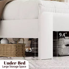 Lit plateforme double/grand lit/très grand lit avec tête de lit, cadre de lit plateforme en bois style ferme avec grand rangement sous le lit