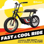 Mini-moto électrique Rétro Razor Rambler 16 avec moteur 350W et batterie 36V, noire