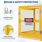 Armoire de stockage robuste pour 4 bouteilles de gaz, cage en acier thermolaqué verrouillable avec garde-corps, stockage compact de bonbonnes de propane de 31x30x35 pouces