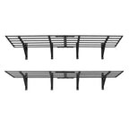 VEVOR 2-Tier Heavy Duty Wall Garage Shelving, 4 Pack 2 x 3 ft Steel Wall Mounted Shelving Unit, 24 x 72 Inch Per,1600 lbs Total Weight Capacity,Black