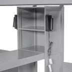 Lit superposé Whisen double/double et double avec bureau intégré et étagères de rangement, lampe de lecture, conception 3 lits en 1