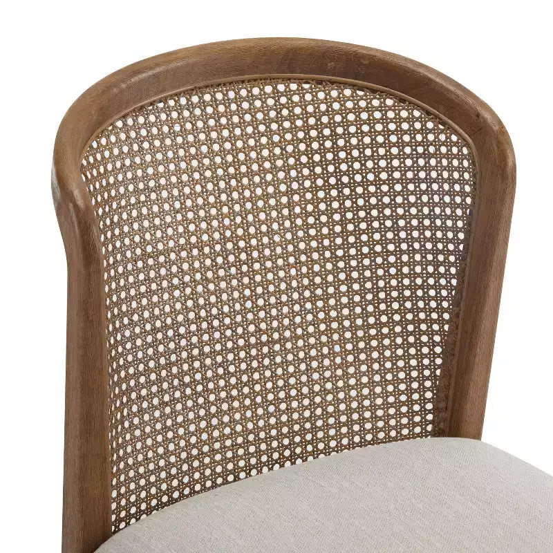 Ensemble de salle à manger extensible 7 pièces Christopher Knight Home Thaddea en bois d'hévéa avec chaises rembourrées en tissu et rotin