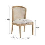 Ensemble de salle à manger extensible 7 pièces Christopher Knight Home Thaddea en bois d'hévéa avec chaises rembourrées en tissu et rotin
