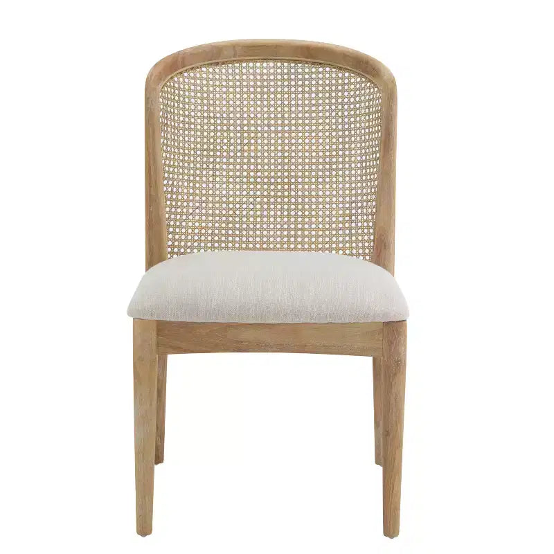 Ensemble de salle à manger extensible 7 pièces Christopher Knight Home Thaddea en bois d'hévéa avec chaises rembourrées en tissu et rotin