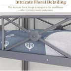Cadre de lit mezzanine métallique double, lit surélevé en acier robuste avec barrières de sécurité, design peu encombrant pour chambre d'enfant, dortoir ou salle de classe