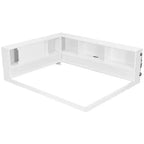 Lit de repos en bois queen size ModernLuxe avec étagères de rangement, cadre de lit plateforme moderne avec USB et LED
