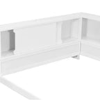 Lit de repos en bois queen size ModernLuxe avec étagères de rangement, cadre de lit plateforme moderne avec USB et LED