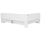 Lit de repos en bois queen size ModernLuxe avec étagères de rangement, cadre de lit plateforme moderne avec USB et LED