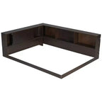 Lit de repos en bois queen size ModernLuxe avec étagères de rangement, cadre de lit plateforme moderne avec USB et LED