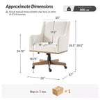 Chaise de bureau Merry avec hauteur réglable et accoudoirs incurvés|HULALA HOME